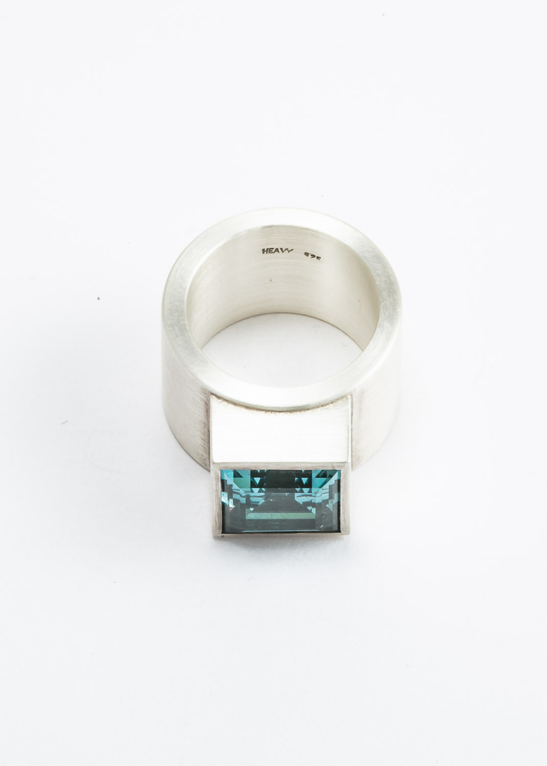 Bandring mit synthetischem Aquamarin – Bild 2