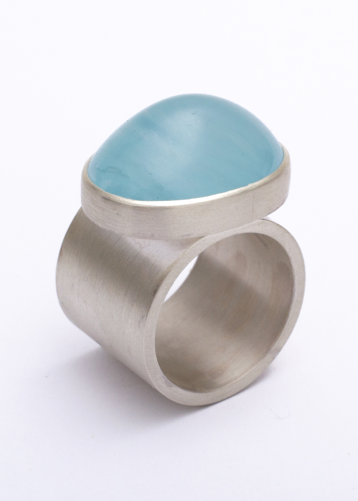 Ovaler Aquamarinring Silber