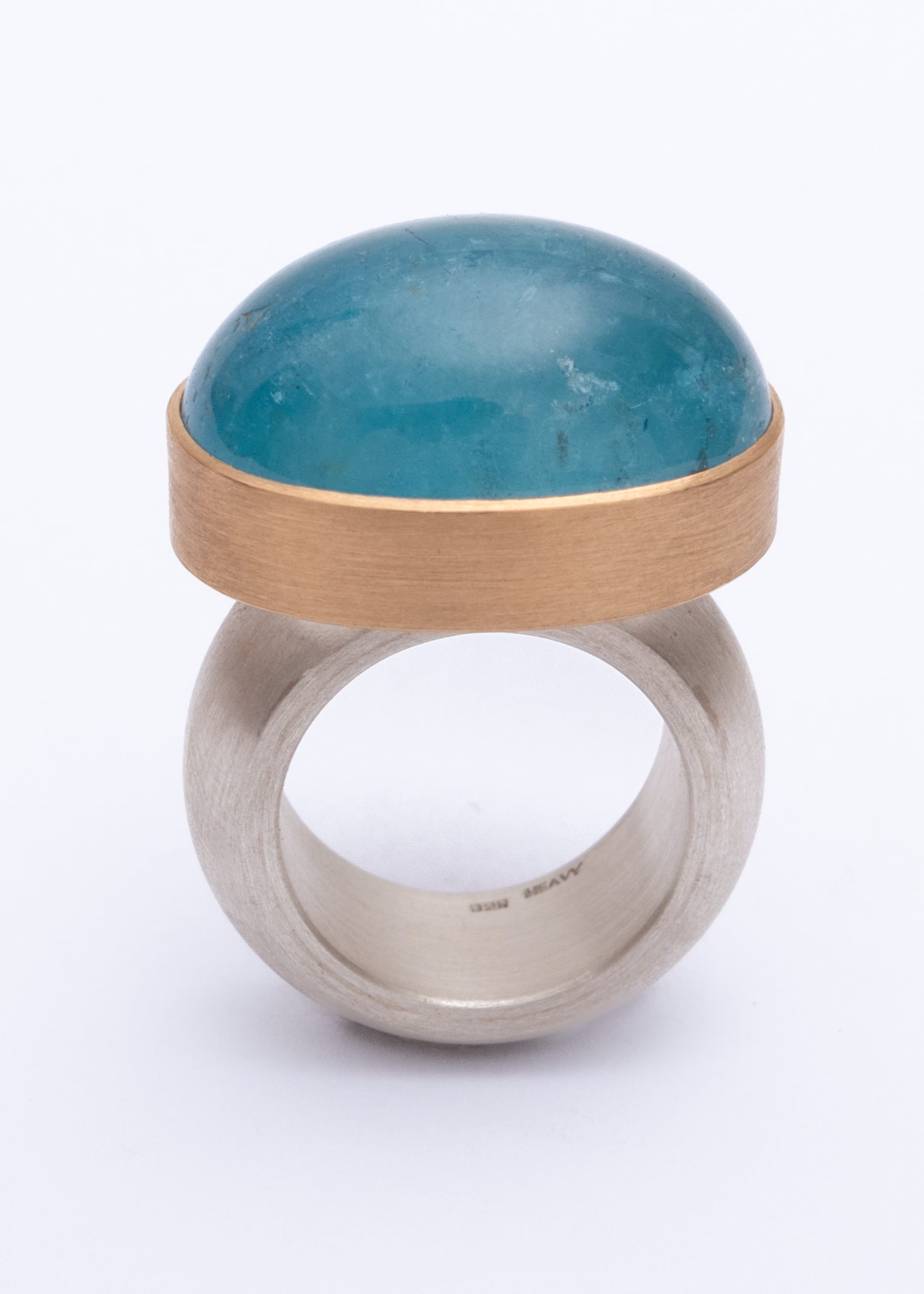 Ovaler Super-Aquamarinring